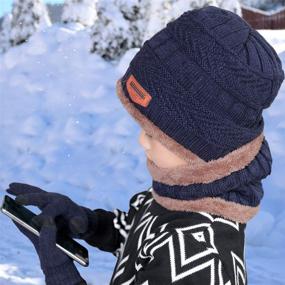img 1 attached to 🧣 Оставайтесь теплыми с набором Wilker Winter Beanie Screen Mittens: аксессуарами для мальчиков для холодной погоды