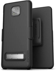 img 1 attached to Black Slimline Belt Case with Kickstand for Moto G Power 2021 - Ultra Thin Protective Cover & Holster Clip