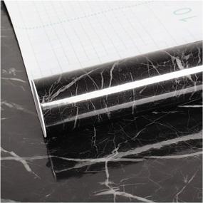 img 4 attached to 🔲 Enhance Your Space with VEELIKE 118X15.7 Black Marble Contact Paper: Waterproof, Removable, Self-Adhesive Film for Kitchen Countertops, Cabinets, and More!