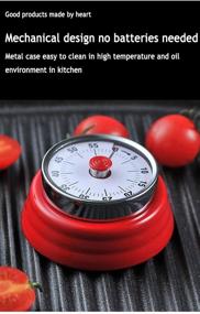 img 3 attached to Red Magnetic Mechanical Kitchen Timer | No battery, Powerful Countdown Alarm, Cute Loud Time Manager