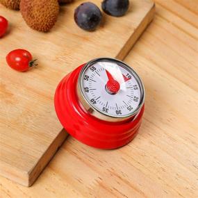 img 1 attached to Red Magnetic Mechanical Kitchen Timer | No battery, Powerful Countdown Alarm, Cute Loud Time Manager