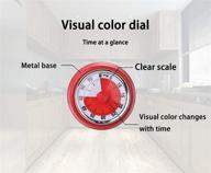 red magnetic mechanical kitchen timer | no battery, powerful countdown alarm, cute loud time manager logo