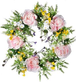 img 4 attached to LSKYTOP Artificial Flower Wreath Decoration