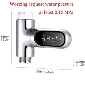 img 3 attached to 🚿 Convenient Instant-Read Shower Thermometer with LED Digital Display, 41~185℉ Fahrenheit/ Centigrade Readings and 360° Rotating Screen – Perfect Baby Bathroom Kitchen Accessory!