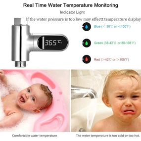 img 1 attached to 🚿 Convenient Instant-Read Shower Thermometer with LED Digital Display, 41~185℉ Fahrenheit/ Centigrade Readings and 360° Rotating Screen – Perfect Baby Bathroom Kitchen Accessory!