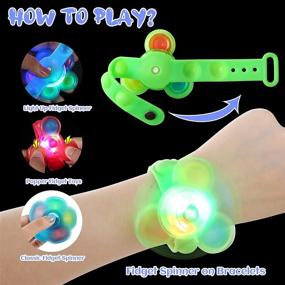 img 1 attached to 🎉 WELLVO Pop Bracelet Fidget Spinners - Stress Relief Fidget Toys for Kids Party Favors, Return Gifts, Birthday Halloween Christmas Goodie Bags Stuffers
