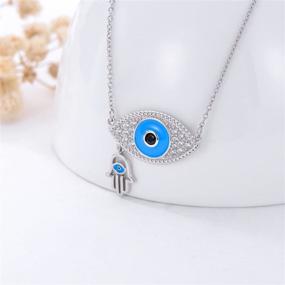 img 3 attached to 🧿 Hamsa Hand Necklace with Evil Eye Charm for Women and Girls - Blue Eye Pendant for Protection and Luck