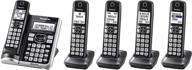 📞 panasonic link2cell bluetooth phone system with voice assistant, call block, answering machine, and 5 handsets – expandable home phone - kx-tgf575s (black/silver trim) logo