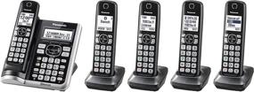 img 4 attached to 📞 Panasonic Link2Cell Bluetooth Phone System with Voice Assistant, Call Block, Answering Machine, and 5 Handsets – Expandable Home Phone - KX-TGF575S (Black/Silver Trim)