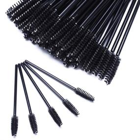 img 1 attached to 💯 100 Pieces Disposable Eyelash Mascara Applicator Wand Lashes Brush Eyebrow Spoolies for Extension - BTYMS