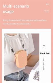 img 2 attached to Rechargeable Personal Cooling Device - Wearable Fan Necklace, Portable Handheld Fan, Desk Fan with 3 Wind Speed - Pink