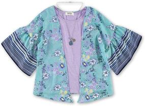 img 1 attached to Speechless Girls Shirt Kimono Coral