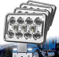 🚛 высокопроизводительные передние фары led 60 вт 4x6 дюймов с drl для популярных моделей грузовиков - freightliner, kenworth, peterbilt, international, volvo, sterling, western star, mack (хром 4 шт) логотип
