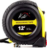 📏 kutir 12-foot measuring tape measure - easy-to-read dual ruler, retractable, heavy-duty, magnetic hook, metric & imperial measurement, shock-absorbent rubber case logo