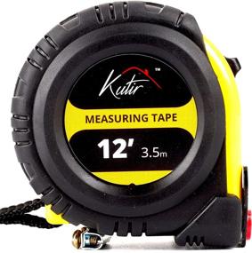 img 4 attached to 📏 Kutir 12-Foot Measuring Tape Measure - Easy-to-Read Dual Ruler, Retractable, Heavy-Duty, Magnetic Hook, Metric & Imperial Measurement, Shock-Absorbent Rubber Case