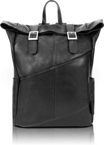 img 4 attached to Compartment Laptop Backpack Leather Mid Size Backpacks