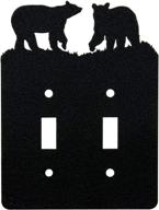 enhance your space with the bear double toggle light switch wall plate – double toggle, black logo