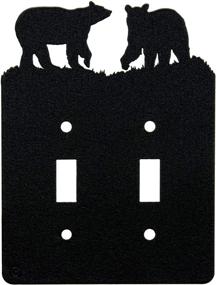 img 2 attached to Enhance Your Space with the Bear Double Toggle Light Switch Wall Plate – Double Toggle, Black
