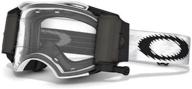 🏁 enhanced oakley airbrake mx goggles - race ready roll-off system (matte white speed frame/clear lens) logo