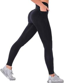 img 4 attached to SLIMBELLE Seamless Leggings Scrunch Running Outdoor Recreation