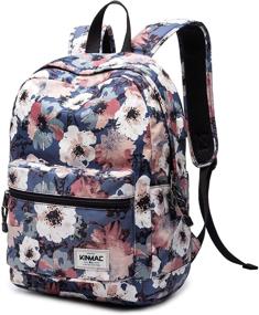 img 4 attached to Kinmac Camellia 15-inch Waterproof Laptop Backpack for Travel and Outdoor, with USB Charging Port - Compatible with 13-inch, 14-inch, and 15.6-inch Laptops