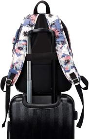 img 2 attached to Kinmac Camellia 15-inch Waterproof Laptop Backpack for Travel and Outdoor, with USB Charging Port - Compatible with 13-inch, 14-inch, and 15.6-inch Laptops