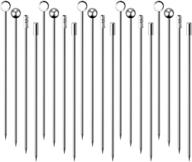 🍸 stainless steel cocktail picks, 20pcs martini skewers, reusable metal cocktail skewers for olives, appetizers, and bloody mary brandied logo