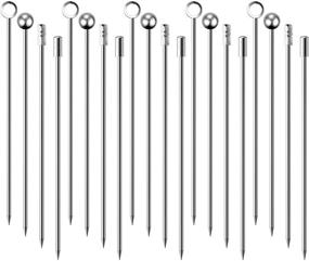 img 4 attached to 🍸 Stainless Steel Cocktail Picks, 20Pcs Martini Skewers, Reusable Metal Cocktail Skewers for Olives, Appetizers, and Bloody Mary Brandied