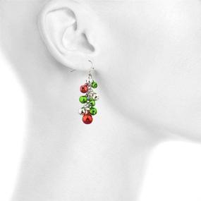 img 2 attached to Lux Accessories Multicolor Christmas Earrings Girls' Jewelry