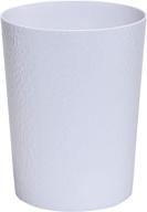 bath bliss hammered design textured round open top 10l trash can in white: ideal bin for bathroom, bedroom, and kitchen waste disposal logo