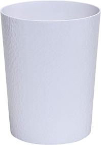 img 2 attached to Bath Bliss Hammered Design Textured Round Open Top 10L Trash Can in White: Ideal Bin for Bathroom, Bedroom, and Kitchen Waste Disposal