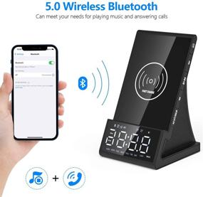 img 2 attached to 🕰️ Беспроводные зарядные часы-будильник с Bluetooth-динамиком: регулируемая яркость, громкость и множественная совместимость - идеальное дополнение к спальне и идеальный подарок на день святого Валентина.