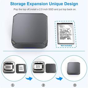 img 1 attached to 💻 Компактный мини-ПК с Windows 10, 6GB ОПЕРАТИВНОЙ ПАМЯТИ, 128 ГБ Памяти - Intel Celeron J3455, расширяемый SATA, поддержка Bluetooth и Wi-Fi