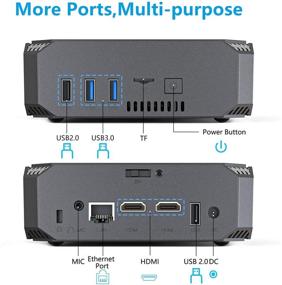 img 2 attached to 💻 Компактный мини-ПК с Windows 10, 6GB ОПЕРАТИВНОЙ ПАМЯТИ, 128 ГБ Памяти - Intel Celeron J3455, расширяемый SATA, поддержка Bluetooth и Wi-Fi
