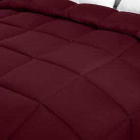 img 1 attached to 🛏️ Utopia Bedding All Season 250 GSM Comforter - Soft Down Alternative Duvet Insert - Box Stitched - Plush Siliconized Fiberfill - Twin/Twin XL Size (Burgundy)