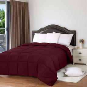 img 2 attached to 🛏️ Utopia Bedding All Season 250 GSM Comforter - Soft Down Alternative Duvet Insert - Box Stitched - Plush Siliconized Fiberfill - Twin/Twin XL Size (Burgundy)