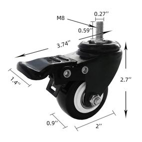 img 2 attached to 🔩 Durable Standing Wheels with High Load Capacity: Polyurethane Casters for Enhanced Mobility