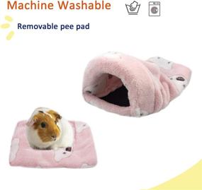 img 1 attached to 🐾 Tierecare Small Animal Fleece Bed - Guinea Pig, Hamster, Rabbit, Hedgehog, Squirrel, Ferret, Chinchilla Hide-Out - Cozy Cage Nest Accessories