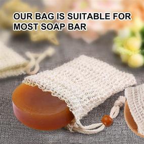 img 3 attached to 🛁 Plastic-Free Soap Bag: Natural Sisal Soap Saver for a Refreshing Shower Experience! (4 Pack)