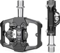 🚵 hybrid dual function mountain bike pedals - flat and spd combo pedals - 3 sealed bearing platform pedals with spd compatibility, ideal for bmx spin exercise, peloton, and trekking bikes logo