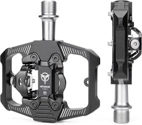 img 4 attached to 🚵 Hybrid Dual Function Mountain Bike Pedals - Flat and SPD Combo Pedals - 3 Sealed Bearing Platform Pedals with SPD Compatibility, Ideal for BMX Spin Exercise, Peloton, and Trekking Bikes