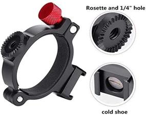 img 1 attached to 🔌 Enhanced Ring Clamp Adapter for DJI OM4 & OSMO Mobile 3: Extendable Gimbal Mic Mount with Cold Shoe 1/4" Thread - Perfect for OSMO Mobile 4/3/2/1, Rode Video Microphone, LED Spotlight, Monitor, Vlogging