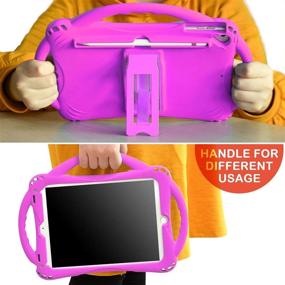 img 1 attached to 📱 Adocham Kids Case for New iPad 10.2 2021/2020/2019 - iPad 9th/8th/7th Generation Case, Premium Silicone Lightweight Shockproof Handle Stand Kids-Friendly Cover (Purple)