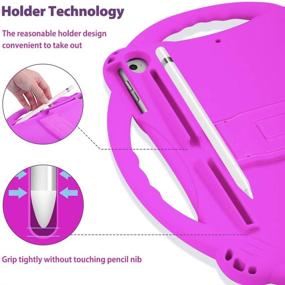 img 3 attached to 📱 Adocham Kids Case for New iPad 10.2 2021/2020/2019 - iPad 9th/8th/7th Generation Case, Premium Silicone Lightweight Shockproof Handle Stand Kids-Friendly Cover (Purple)