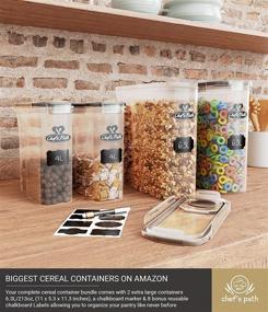 img 1 attached to 213oz Extra Large Tall Food Storage Containers - Ideal for Rice, Flour, Sugar & Cereal - Airtight Kitchen & Pantry Organization Bulk Storage - BPA-Free - 2 PC Set - Canisters, Pen & Labels - Chef's Path