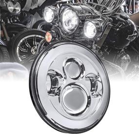 img 4 attached to 🏍️ 7-дюймовый CREE LED фар для Harley с хромовым покрытием, выход 4500 люмен, преобразователи H4 (Plug and Play), встроенная шина CAN - подходит для Harley Davidson Road King, Glide, Street Glide, Electra Glide