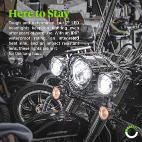 img 1 attached to 🏍️ 7-дюймовый CREE LED фар для Harley с хромовым покрытием, выход 4500 люмен, преобразователи H4 (Plug and Play), встроенная шина CAN - подходит для Harley Davidson Road King, Glide, Street Glide, Electra Glide