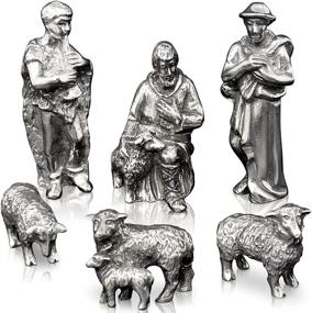 img 4 attached to Danforth Shepherd Sheep Pewter Nativity