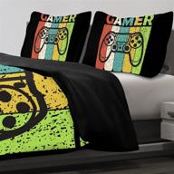 💻 anna cowper gaming gamepad bedding 3 piece duvet cover set with zipper closure and corner ties - king size comforter cover logo