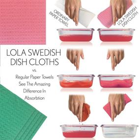 img 1 attached to 🧽 Lola Products Cellulose Sponge Cloths - Swedish Cloth for Dishes, Glasses, Kitchen Counters, and Surfaces - Super Absorbent and Machine Washable - Eco-Friendly Pack of 10